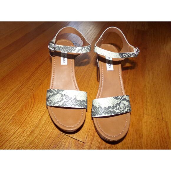 Steve Madden Luna retro‎ wooden look sole platform sandals 7 EUC - Picture 1 of 7